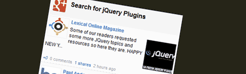 Google+ Search Widget jquery google+ search widget plugin