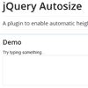 jQuery Autosize with Demo