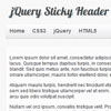 jQuery sticky header