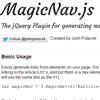 MagicNav.js : jQuery Plugin for generating Nav Links