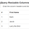 jQuery Resizable Table Columns plugin