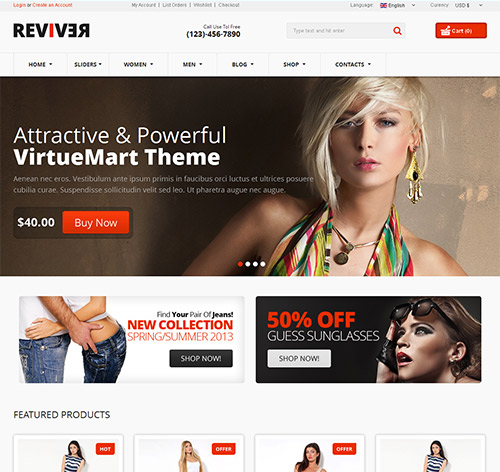 Reviver - Responsive Multipurpose VirtueMart Theme