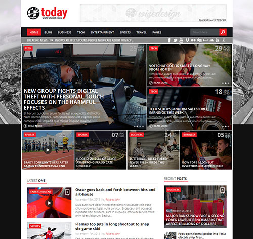 Today - Info News & Magazine WordPress Theme