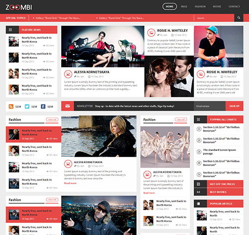 Zoombi Magazine HTML5 Template