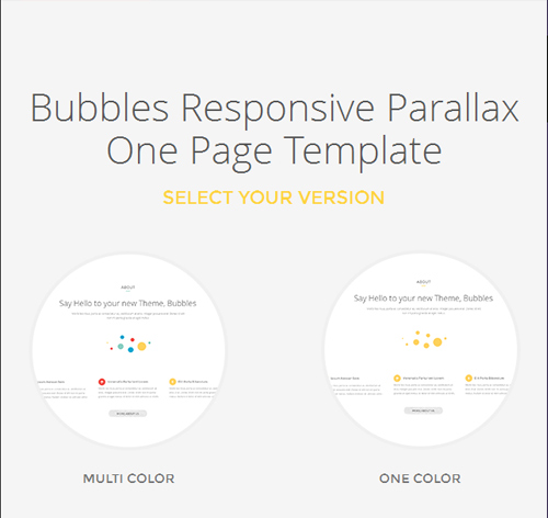 Bubbles Responsive Parallax One Page Template