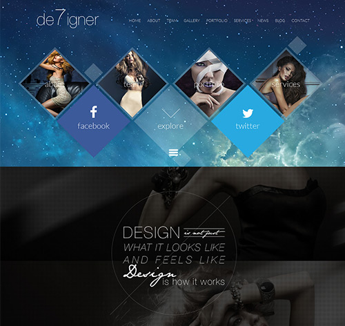 De7igner - Flat iOS7 Inspired OnePage Parallax WP
