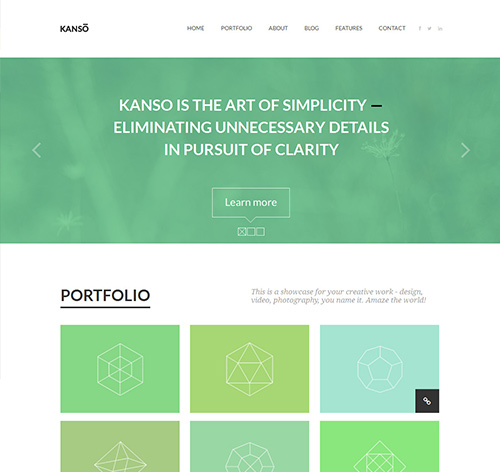 Kanso - Clean One-Page Parallax WordPress Theme