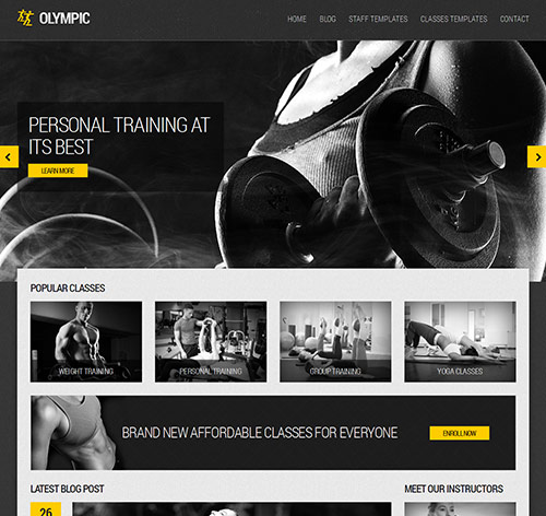 Olympic - Fitness & Health Site Template