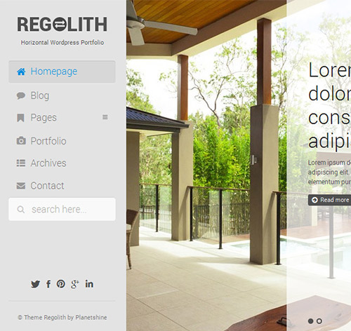 Regolith — Responsive Horizontal Portfolio Theme