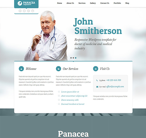 Panacea Medical Parallax Responsive WP Theme