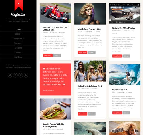 Magtastico Responsive Masonry Blog WordPress Theme