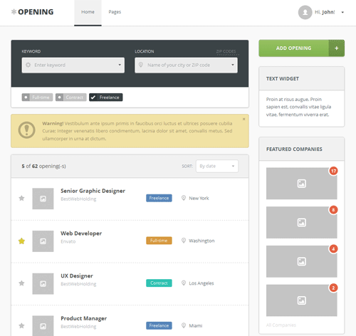 Opening - Job Board HTML Template