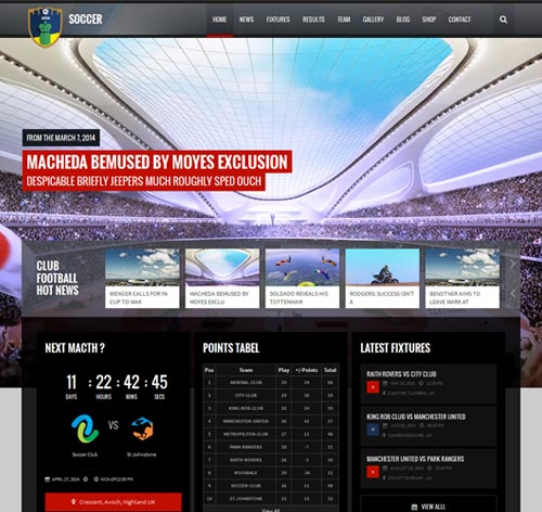 Soccer Club - Sports and Events News theme