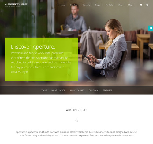 Aperture - Full Featured WordPress Theme