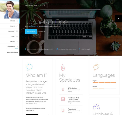 Moje - vCard Bootstrap Responsive WordPress Theme