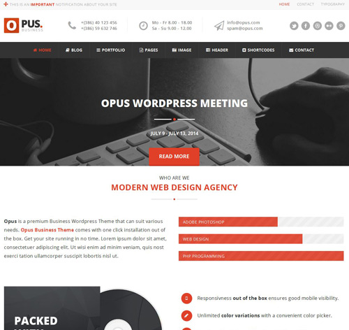 Opus - Multipurpose Business Wordpress Them