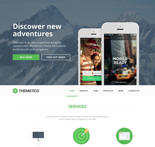 Thematico - One Page Creative WordPress Theme