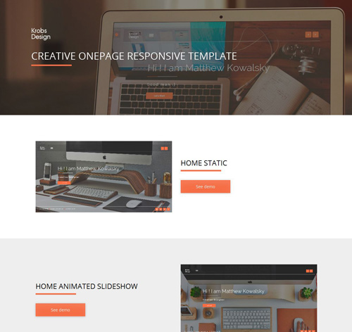 Krobs - Personal Onepage Responsive Template