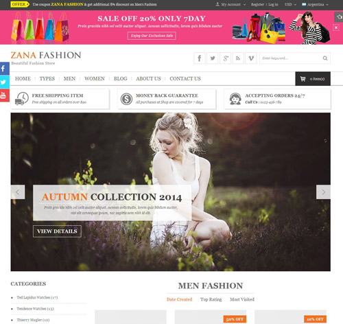Zana Fashion - Responsive Magento Fashion Theme