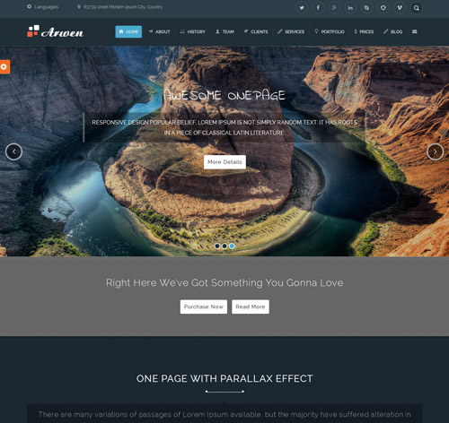 Arwen - One Page Parallax WordPress Theme