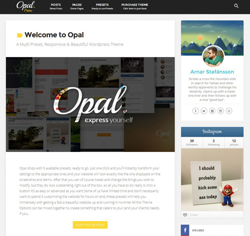 Opal | Multi Preset Responsive WordPress Theme