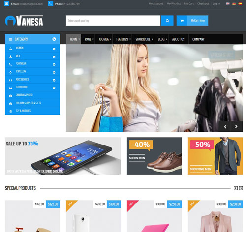 Vanesa | Mega Store Responsive Joomla Template