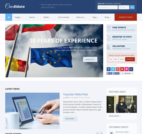 Candidate - Political/Nonprofit Wordpress Theme