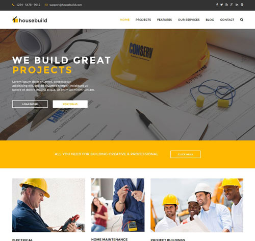 Housebuild - HTML Construction Business Template