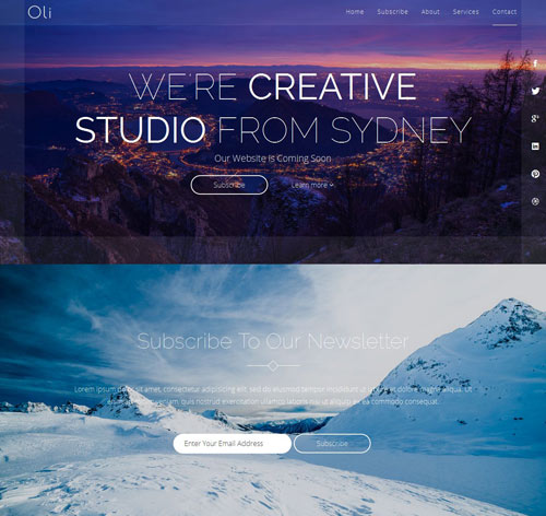 Oli - Responsive Coming Soon Template