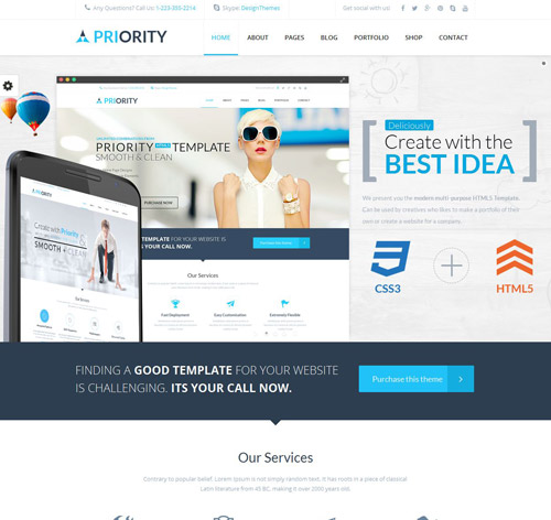 Priority | Multipurpose HTML5 Template