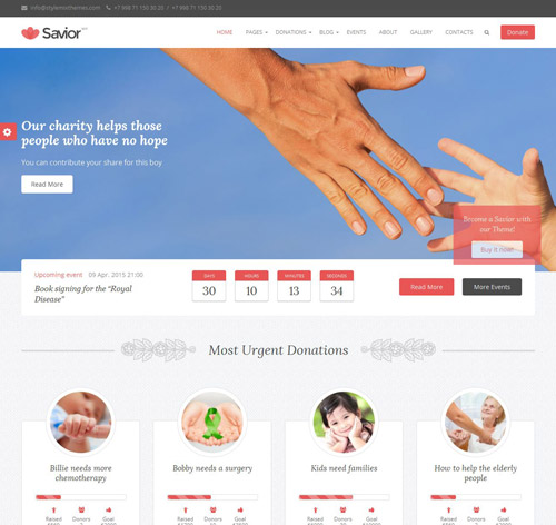 Savior - Charity & Donations WordPress Theme