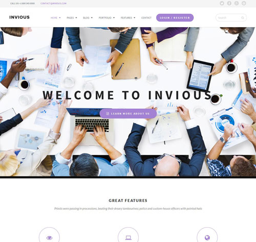 INVIOUS - Clean Responsive Corporate HTML Template
