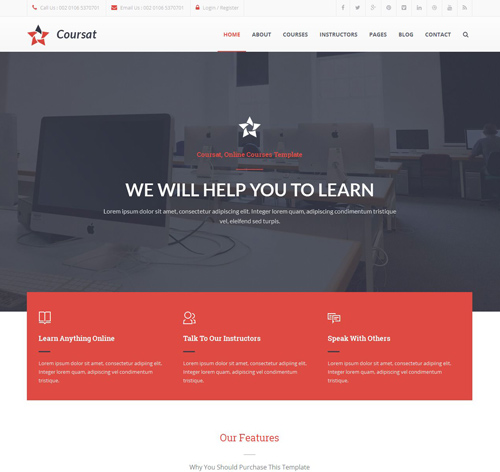 Coursat – Responsive Course HTML5 Site Template
