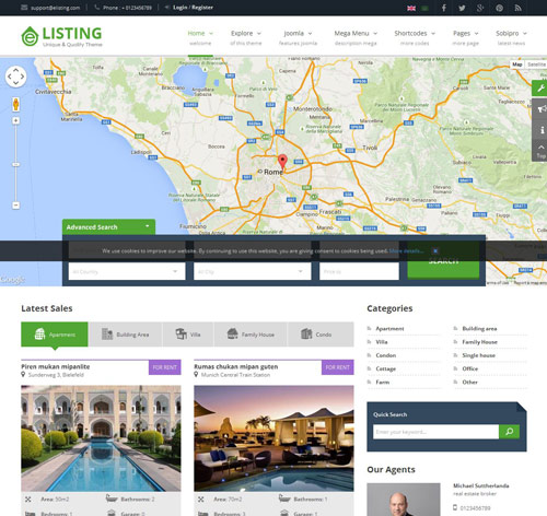 eListing - Responsive Real Estate Joomla Template