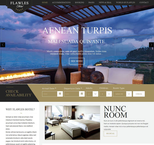 FlawlesHotel - Online Hotel Booking Drupal Theme