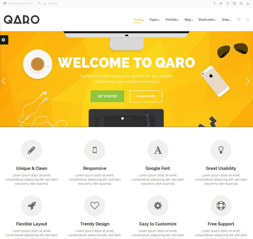 Qaro - Responsive Multi-Purpose WP Theme