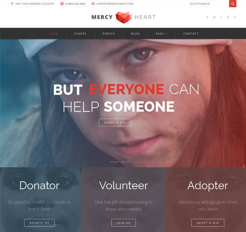 Mercy Heart - Modern Charity WordPress Theme