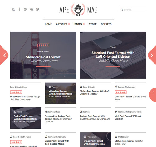 Apemag: Stylish magazine with review system