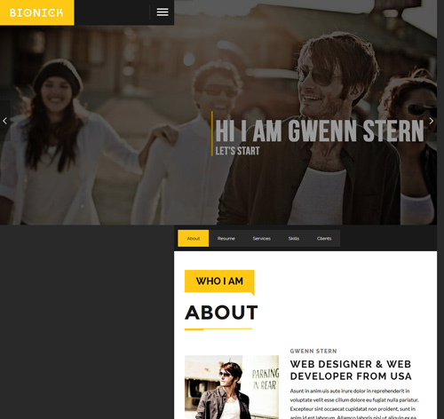 Bionick | Personal Portfolio WordPress Theme