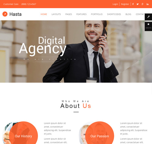 Hasta - Responsive Multi-Purpose HTML5 Template