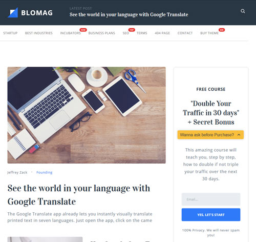 BloMag WordPress Theme - Exclusively for Marketers