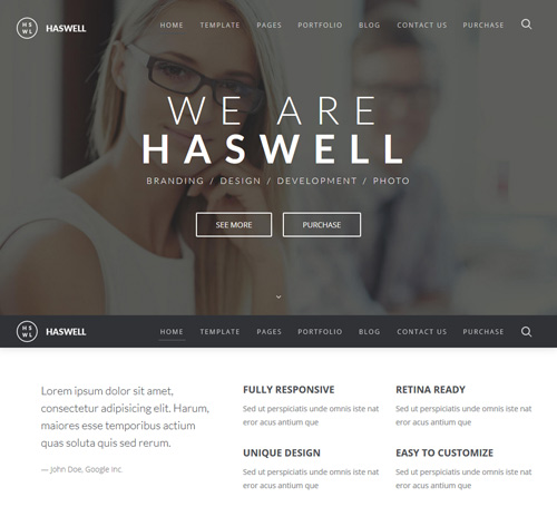 Haswell - Multipurpose One & Multi Page Template
