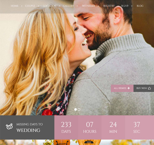 Wedding Couple - Love Page For Wedding Cerimony WP
