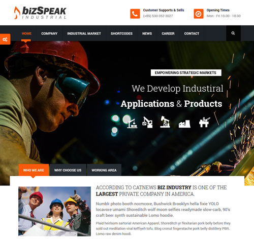 BizSpeak - Responsive Industrial WP Theme