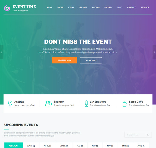 Event Time - Conference & Event HTML Template