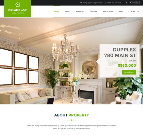 DREAM LAND - Single Property HTML Template