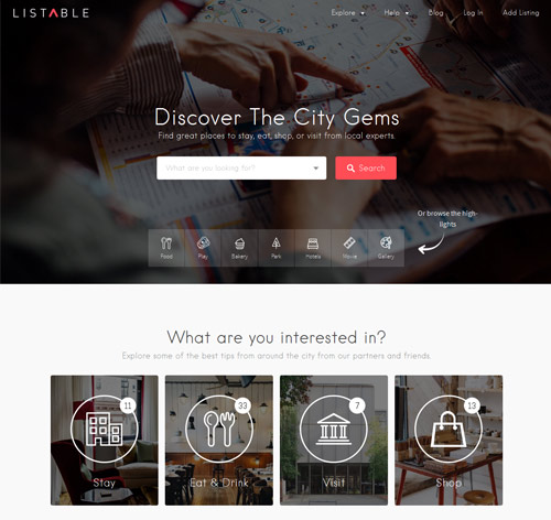 LISTABLE – A Friendly Directory WordPress Theme