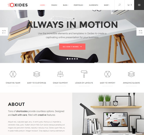 Oxides - A Creative Studio Theme for Entrepreneurs