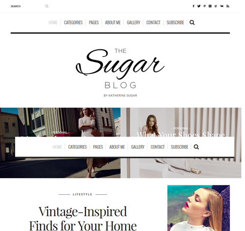 SugarBlog - Clean & Personal WordPress Blog Theme