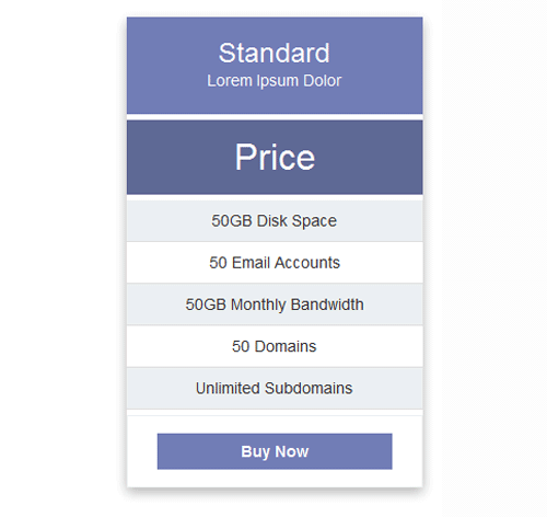 Pricing Table Style 2
